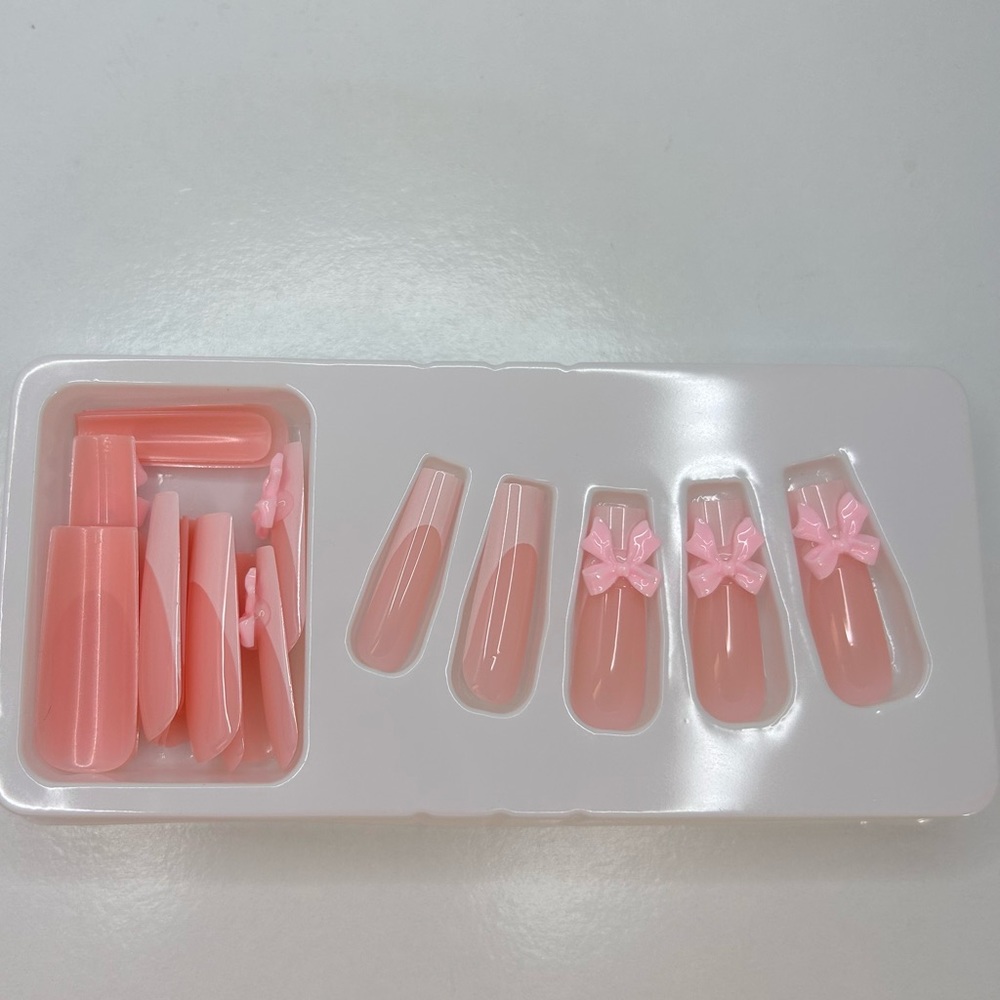 Coquette Pink Bow Press On Nails